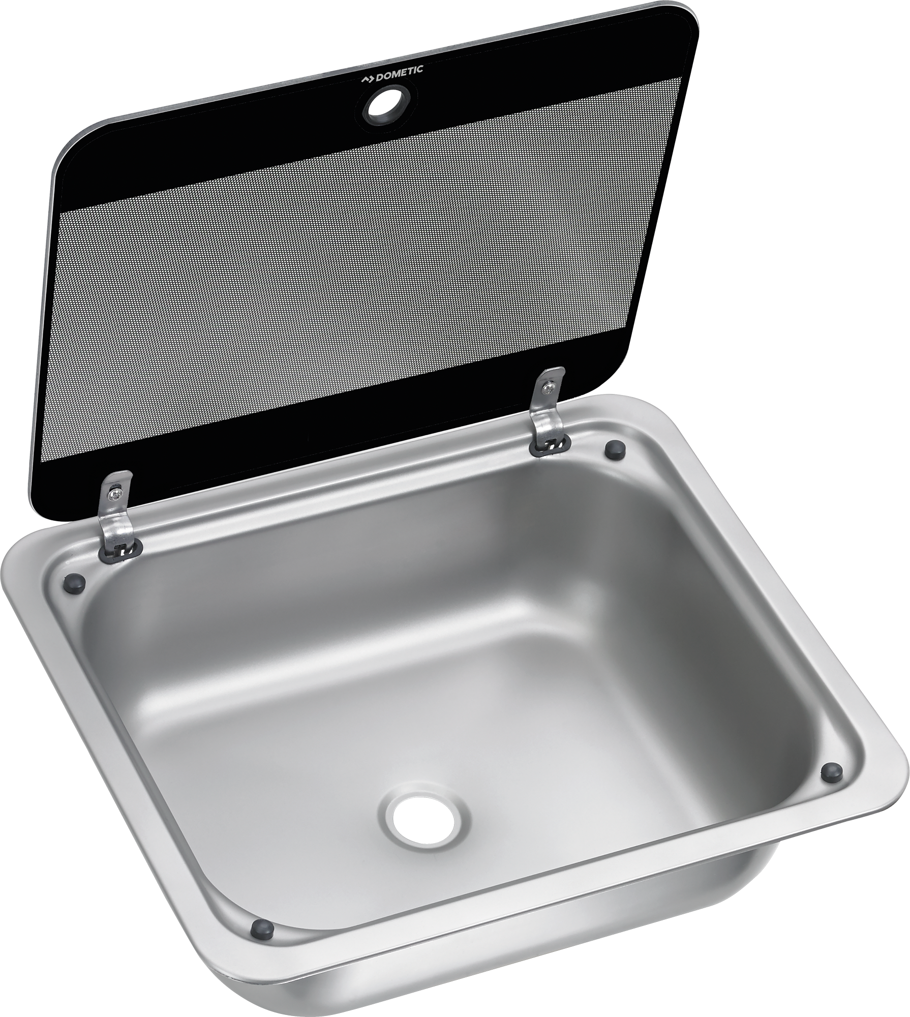 Dometic Eckige Spüle SNG 4133 mit Glasabdeckung transparent 410 x 335