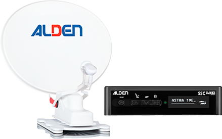 Alden Onelight 65 HD vollautomatische Satellitenanlage Ultrawhite inkl. S.S.C. HD-Steuermodul und Ultrawide LED TV 24