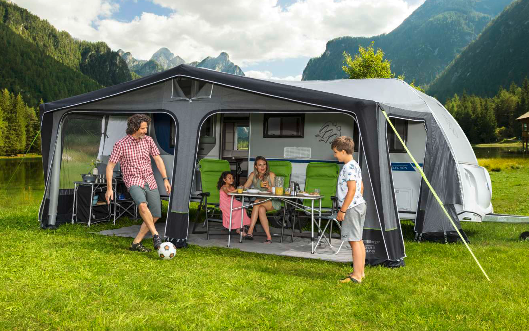 Berger Vicenza Air All Season aufblasbares Reisevorzelt Umlaufmaß 881-910 cm