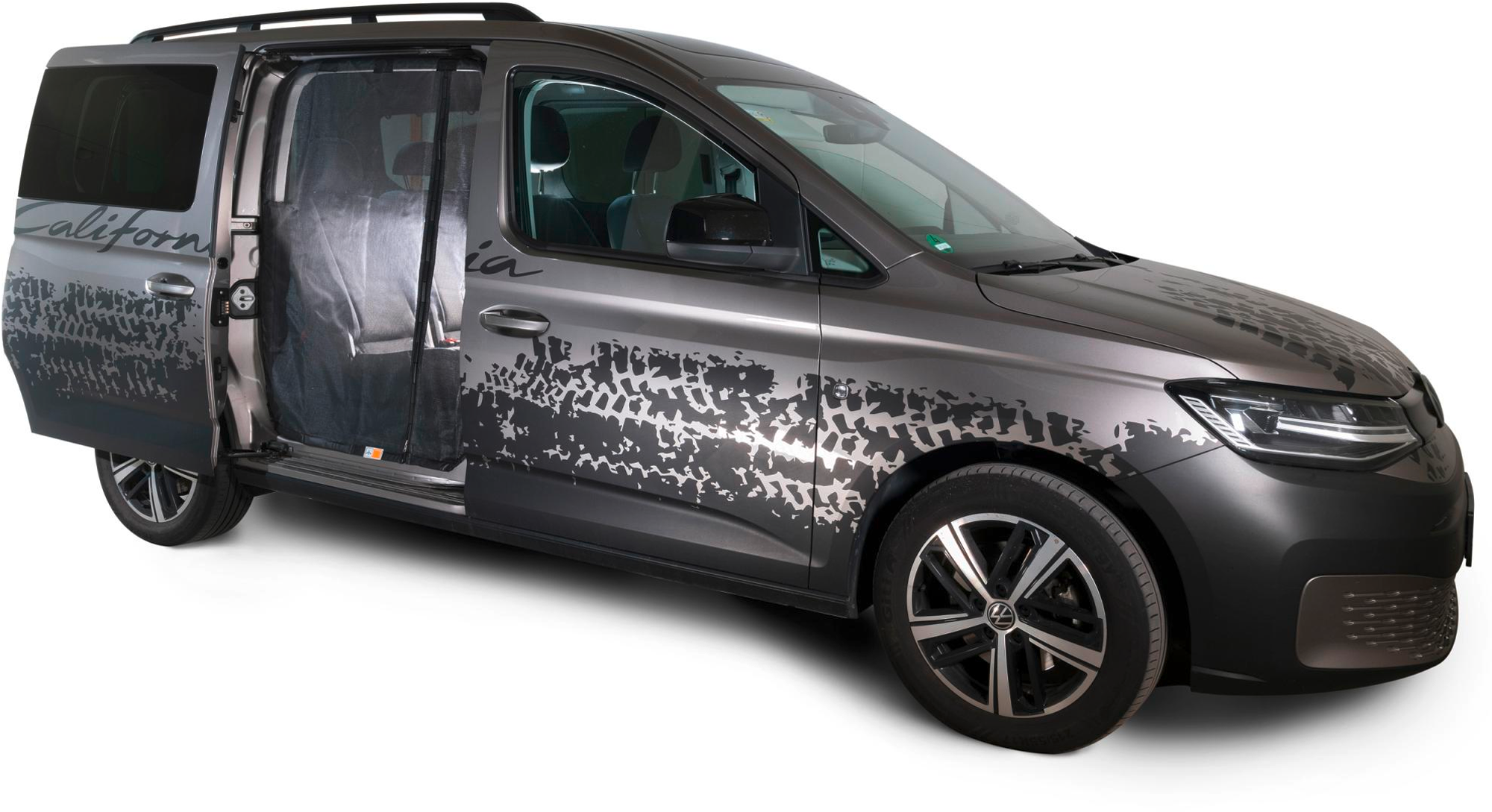 Mayr Van Schiebetürenmoskitonetz mit Magnetreißverschluss geeignet für Caddy V Maxi / Connect (lang) mit Maschenweite Fine-mesh für Beifahrerseite