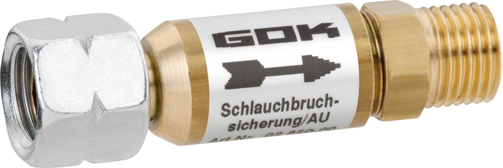 GOK Schlauchbruchsicherung Niederdruck SBS/AU G1/4LH UEM x G1/4LH-KN 50 mbar