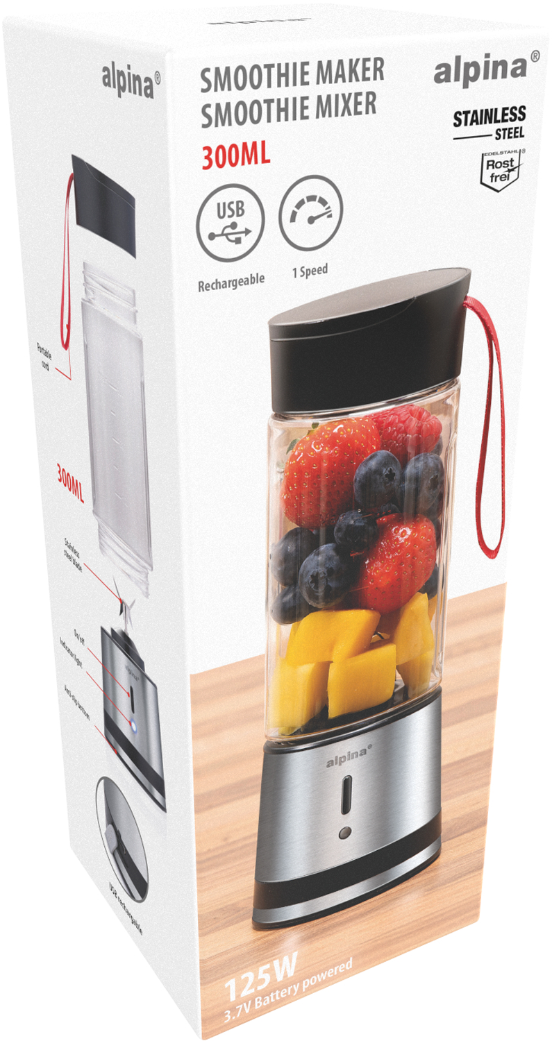 Alpina Akku-Smoothie-Maker 300 ml 125 W mit USB-C - Kochgeräte & sonstiges