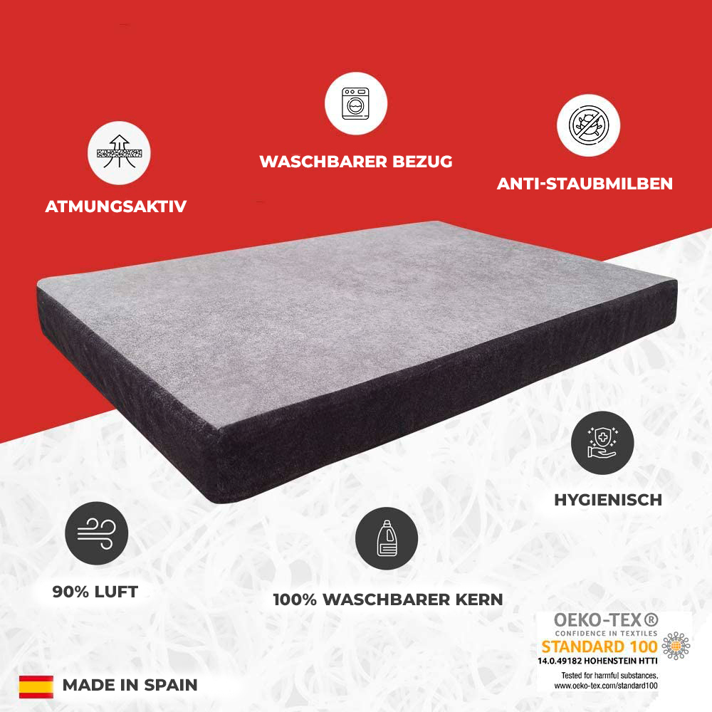 K'Foam Hundebett mit waschbarer Matratze für Haustiere (90 x 60