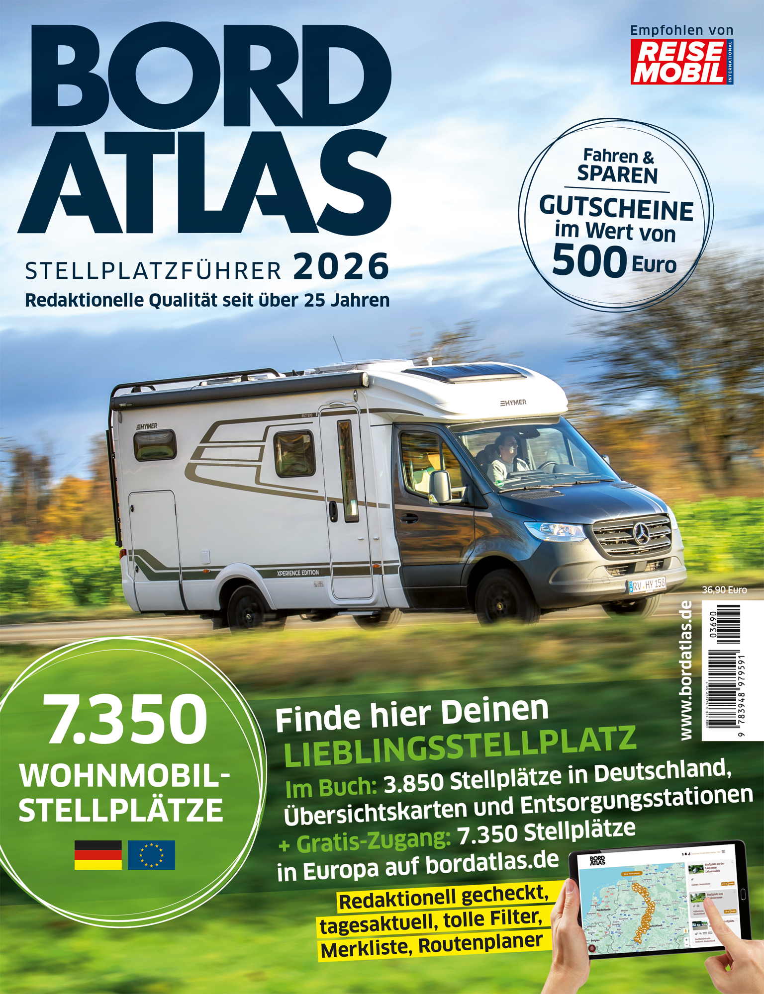 Reisemobil Bordatlas Stellplatzführer 2026 für Deutschland &