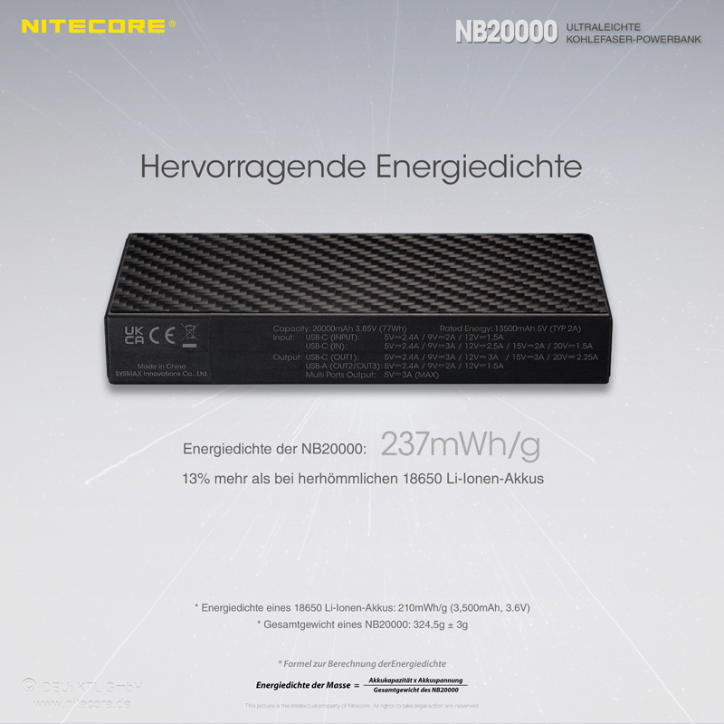 Nitecore Powerbank NB 20000 mAh | 06952506494446