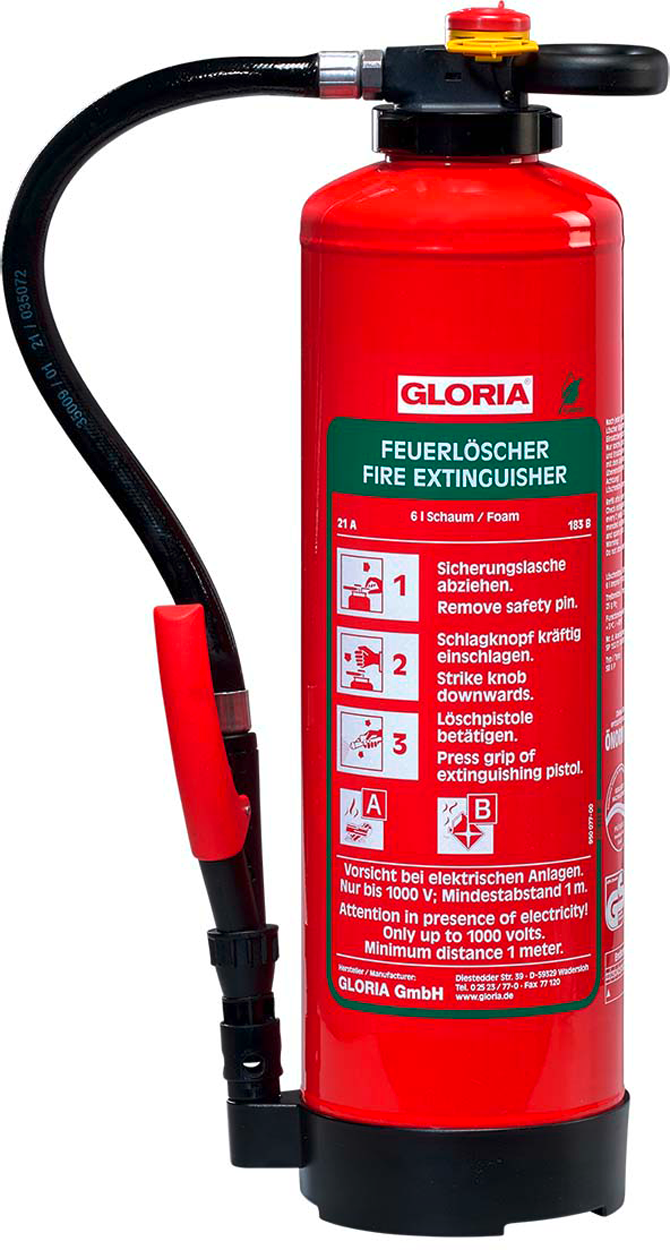 Gloria SKA+ 6 PRO Schaum Aufladefeuerlöscher mit fluorfreiem Schaum für A- und B-Brände 6