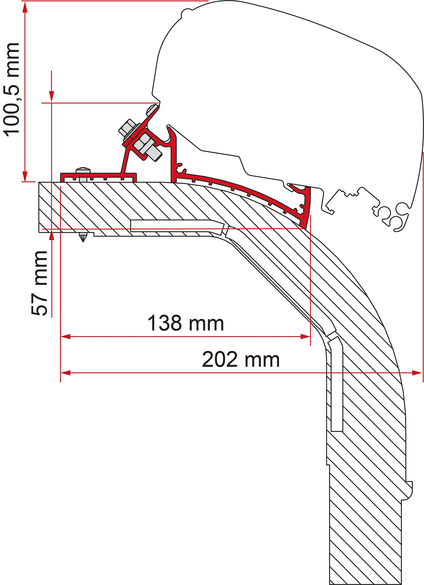 Fiamma Kit Arca Mobilvetta K-Yacht Markisenadapter für Fiamma F60 /