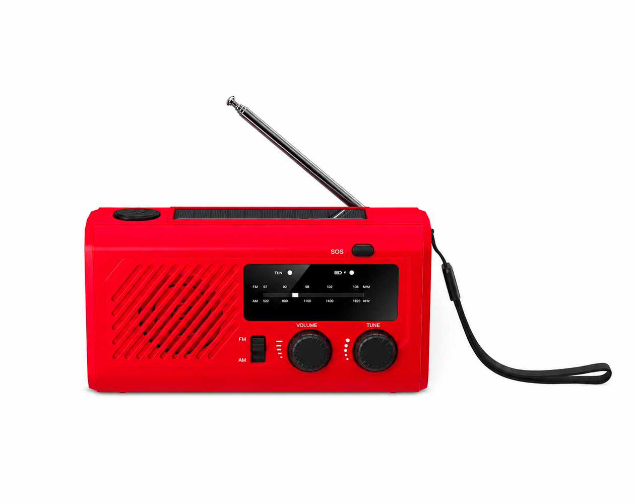 Reflexion TRA2755 SOS Notfallradio mit UKW/AM, Kurbel und Solar rot - Camping-Radio