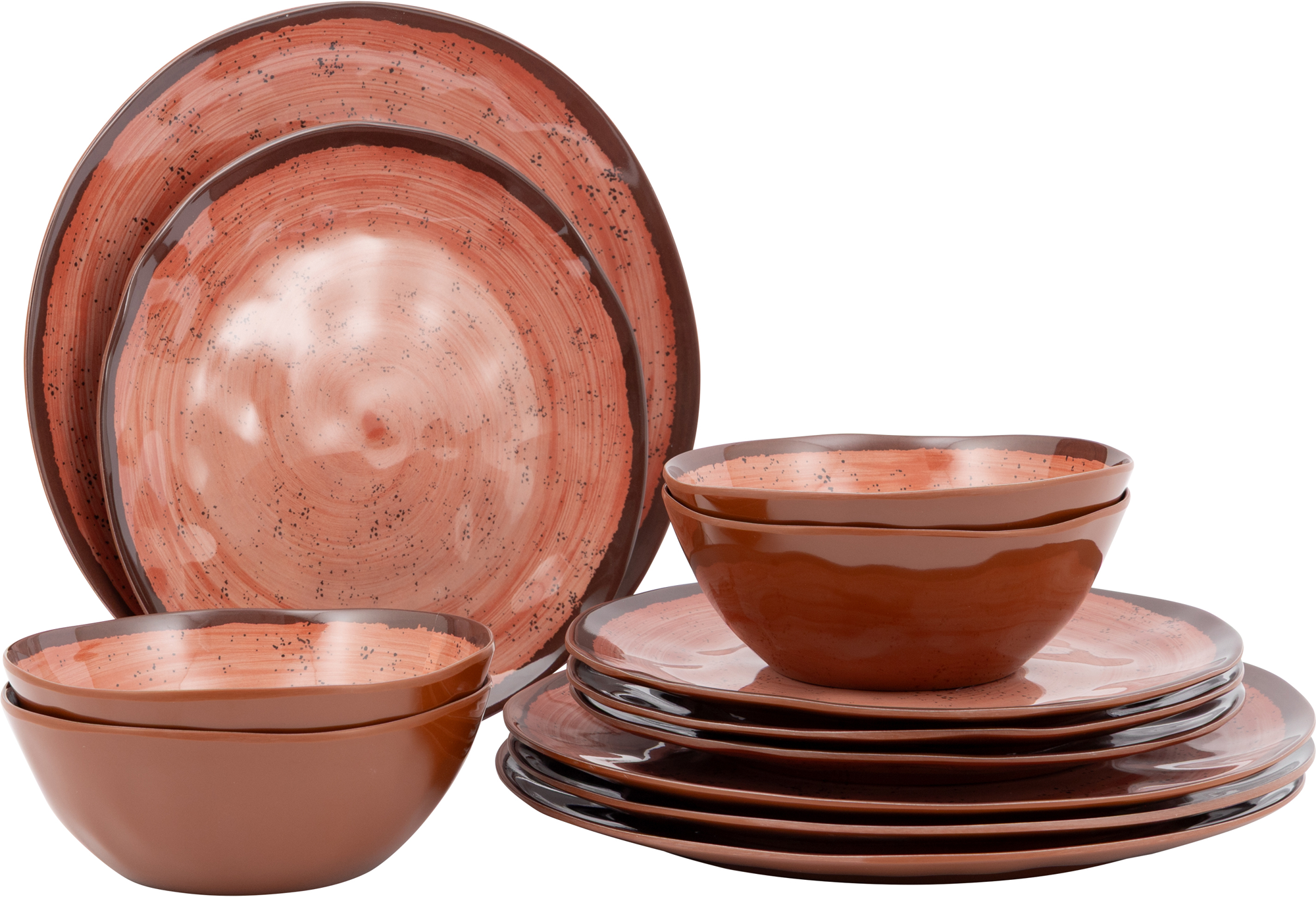 Bo-Camp Halo Campinggeschirr-Set aus Melamin für 4 Personen 12-teilig Clay - Kunststoff und Melamin Geschirr-Sets