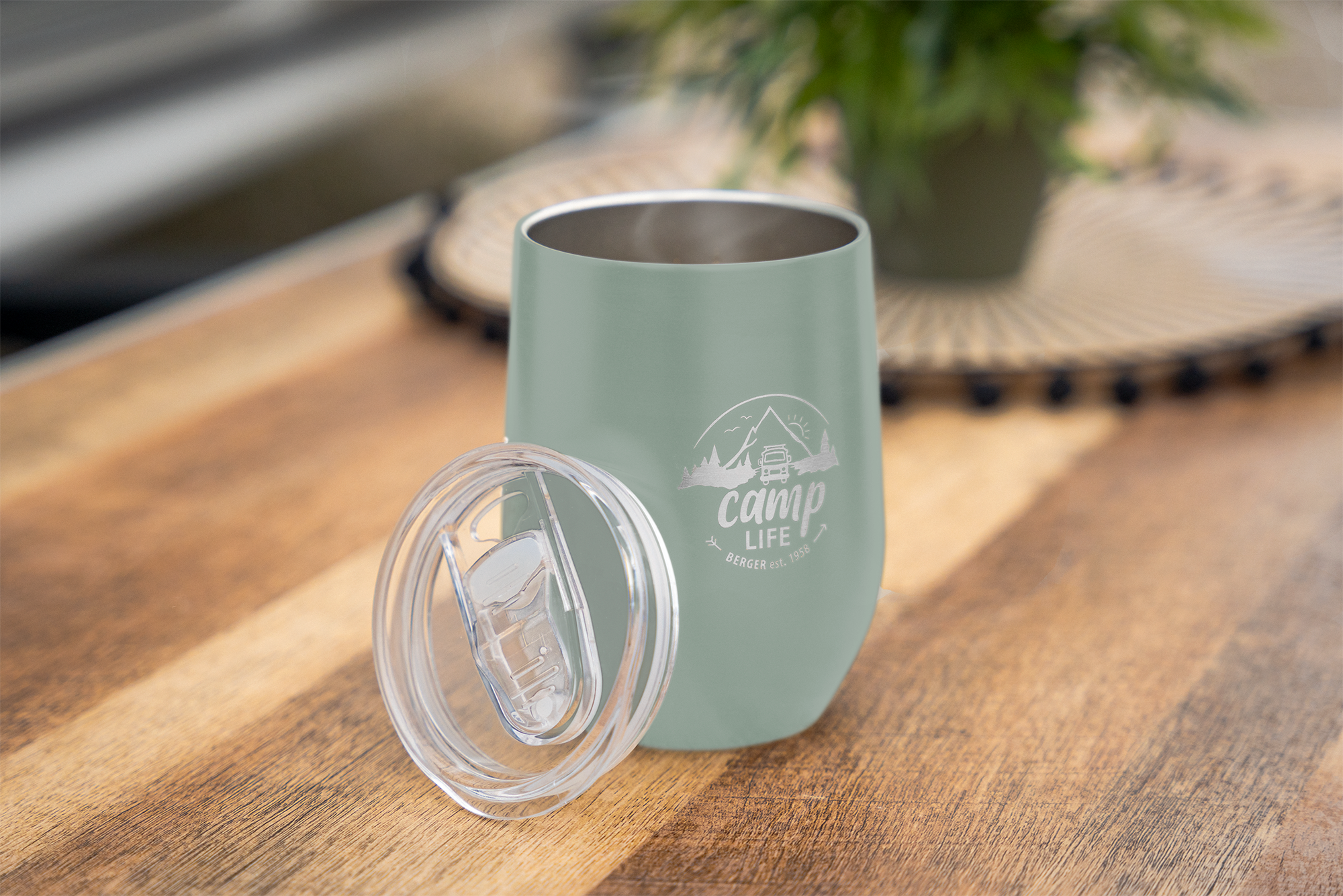 Camplife Edelstahl Thermo-Trinkbecher mit Deckel 360 ml grün - Isolierbecher