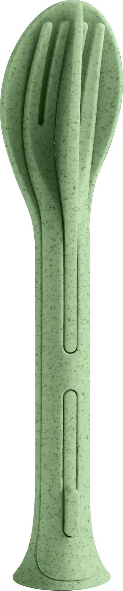 Koziol Klikk Pocket Besteck-Set 3 teilig nature leaf green - Campingbesteck