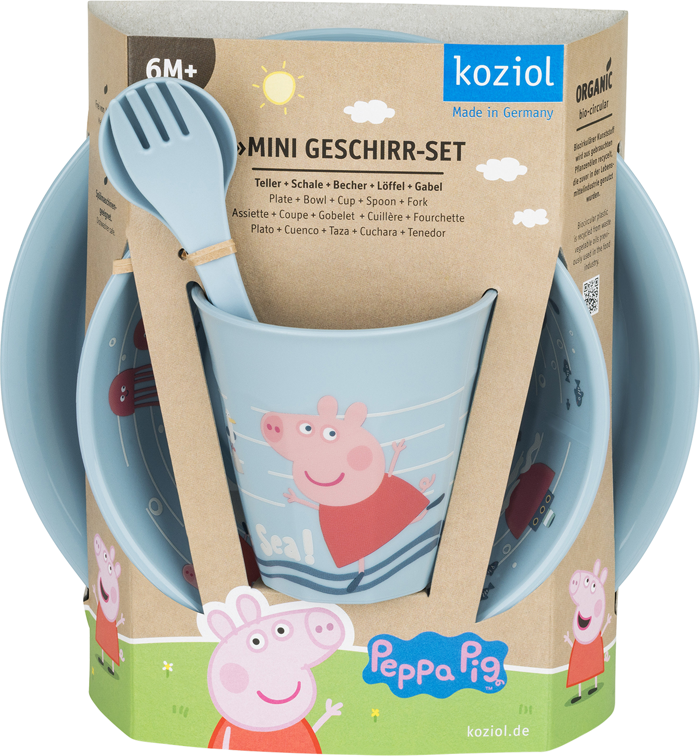 Koziol Peppa Pig Waves at Home Kindergeschirr Set 5 teilig