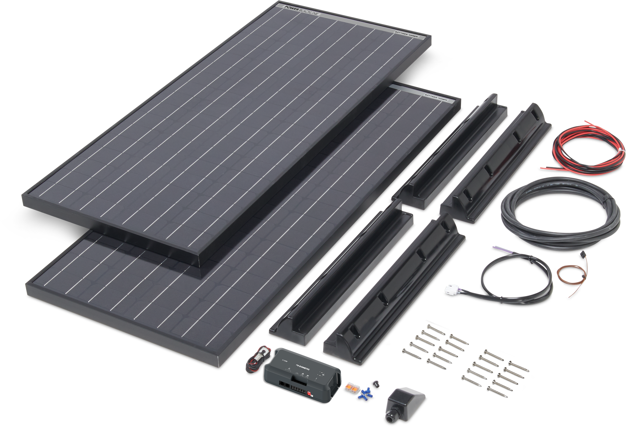Büttner Elektronik Solar-Komplettanlage Power Blackline Solar Kit MT 260 / 2 x 130 W - Solar-Komplettsets von Büttner Dometic