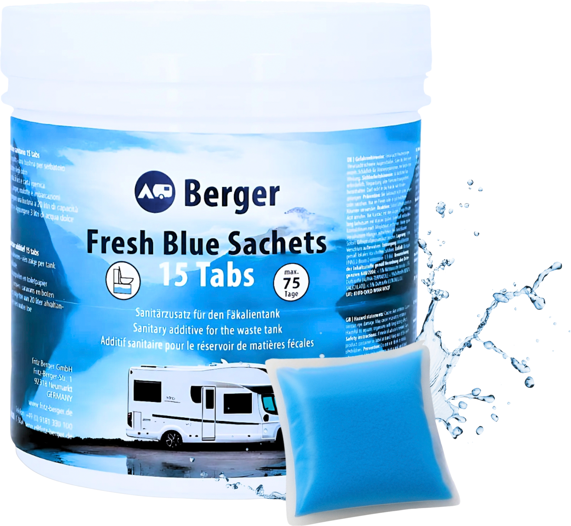 Berger Fresh Blue Sachets Sanitärzusatz 15 Tabs