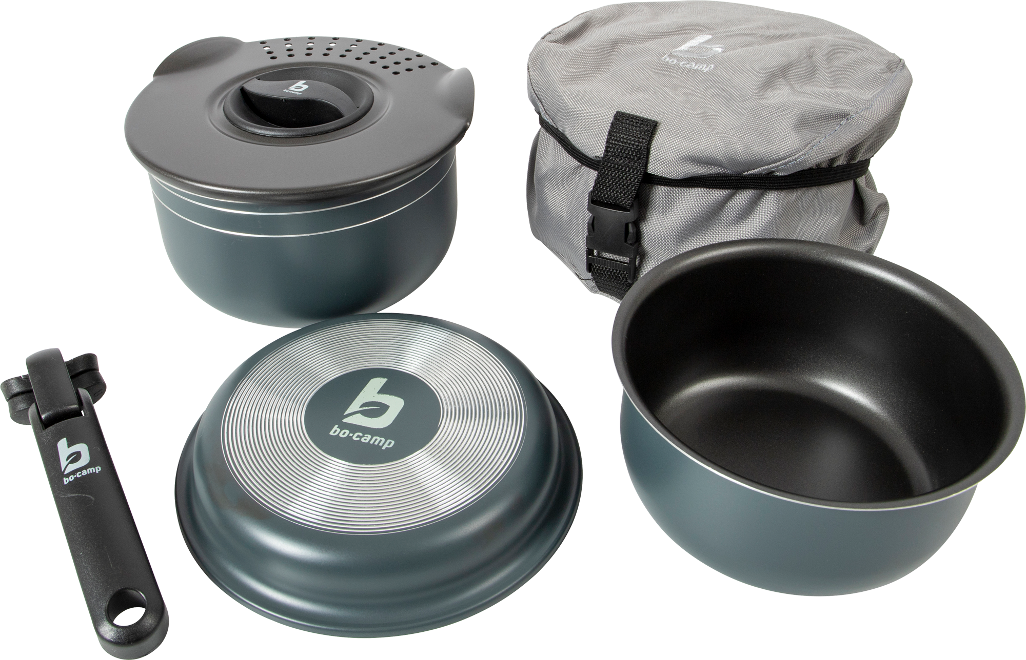 Bo-Camp Trekking Topfset stapelbar Aluminium mit Antihaftbeschichtung