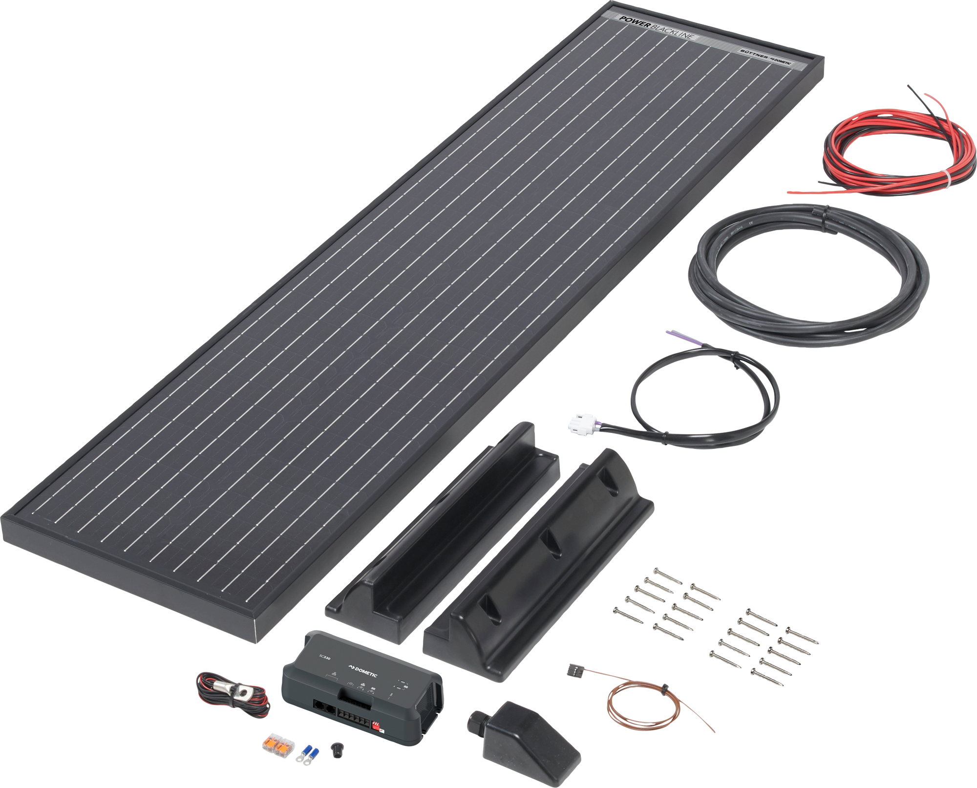 Büttner Elektronik Solar-Komplettanlage Power Blackline Solar Kit MT 75 / 1 x 75 W