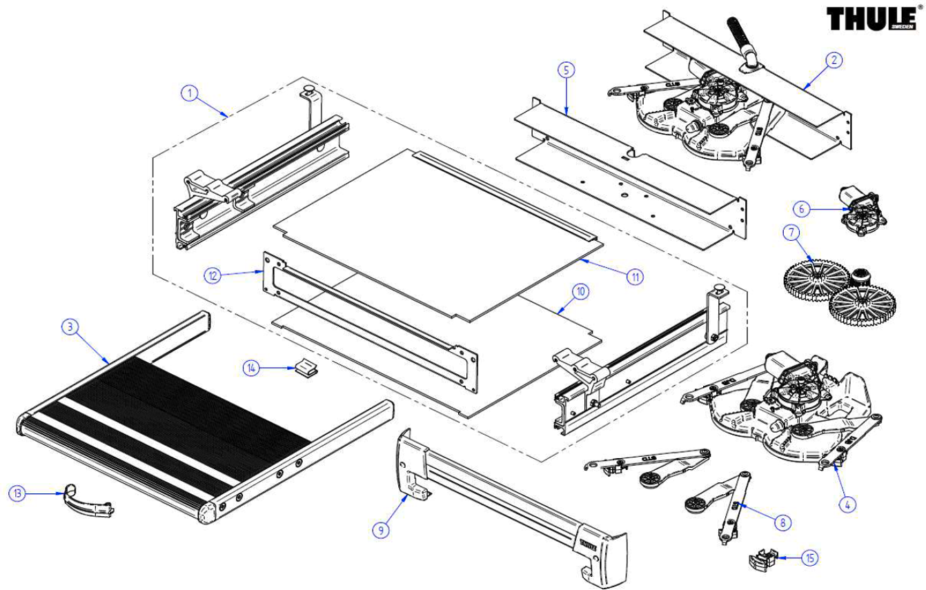 Thule Schmutzschutz für Slide-Out G2 Ducato/Crafter 700 Auszugsstufe - Thule Ersatzteilnummer