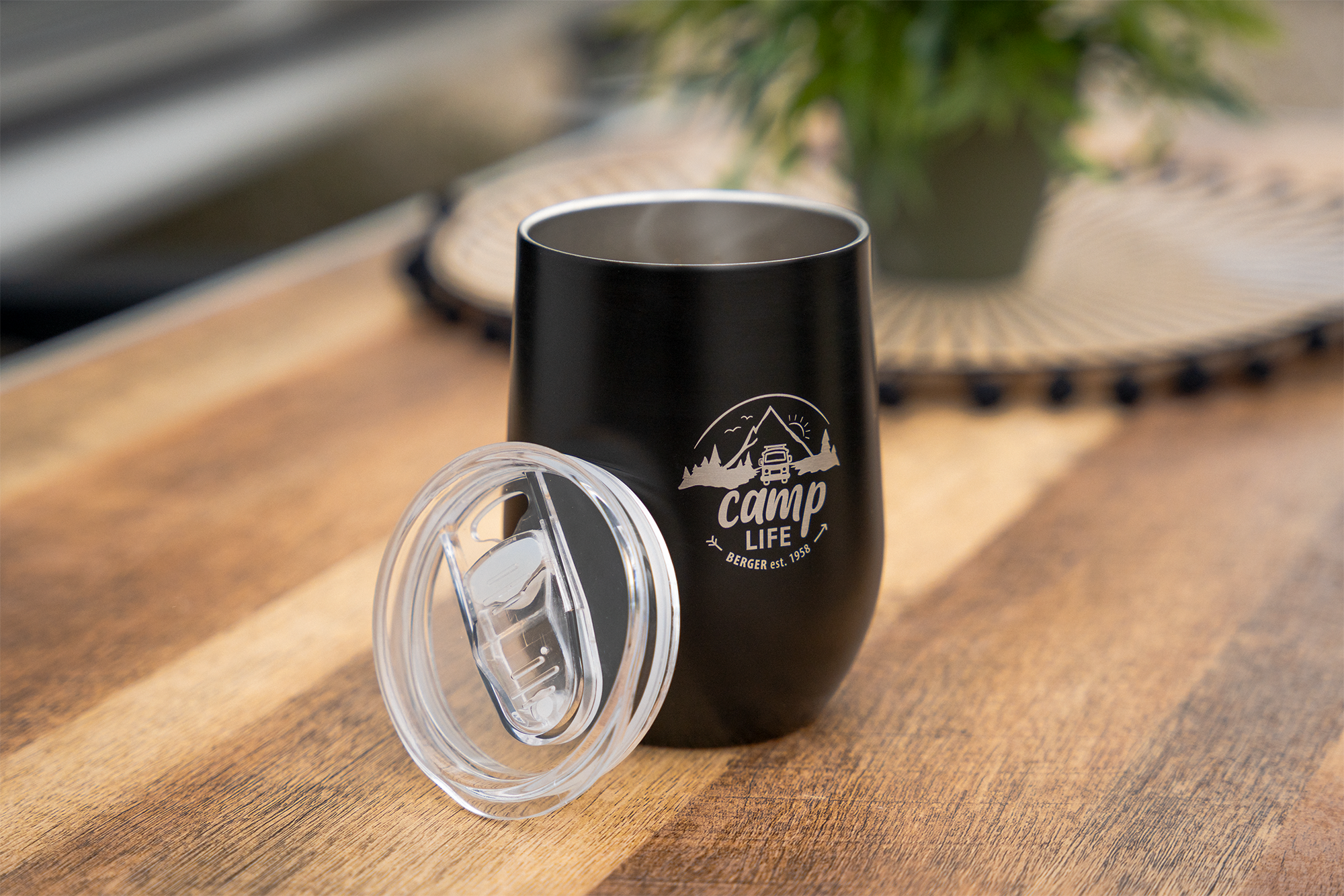 Camplife Edelstahl Thermo-Trinkbecher mit Deckel 360 ml schwarz - Isolierbecher