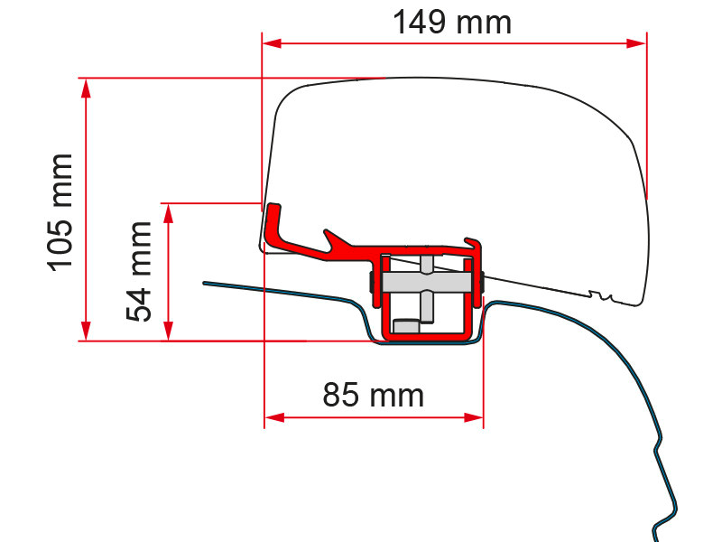 Fiamma Adapter Kit VW T5 / T6 für F40van Markisen