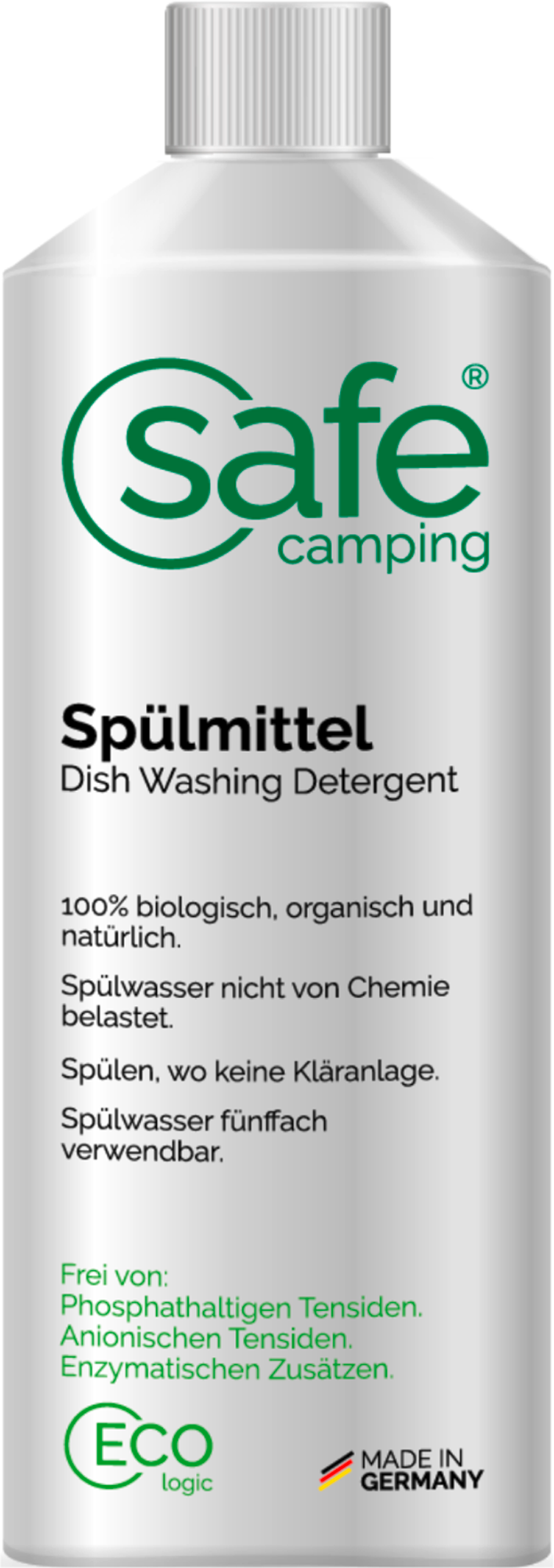 Safe Camping Spülmittel auf natürlicher Basis mit absorptiven Biopolymeren 1000 ml - Spülhilfen