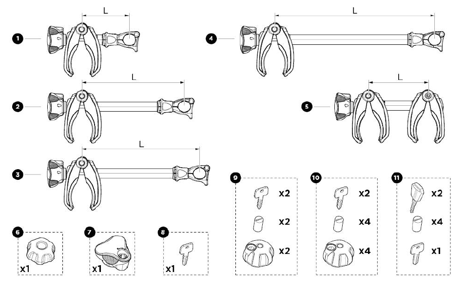 Thule Acu Tight Knebel ohne Schloss für Fahrradträger M8 - Thule Ersatzteilnummer