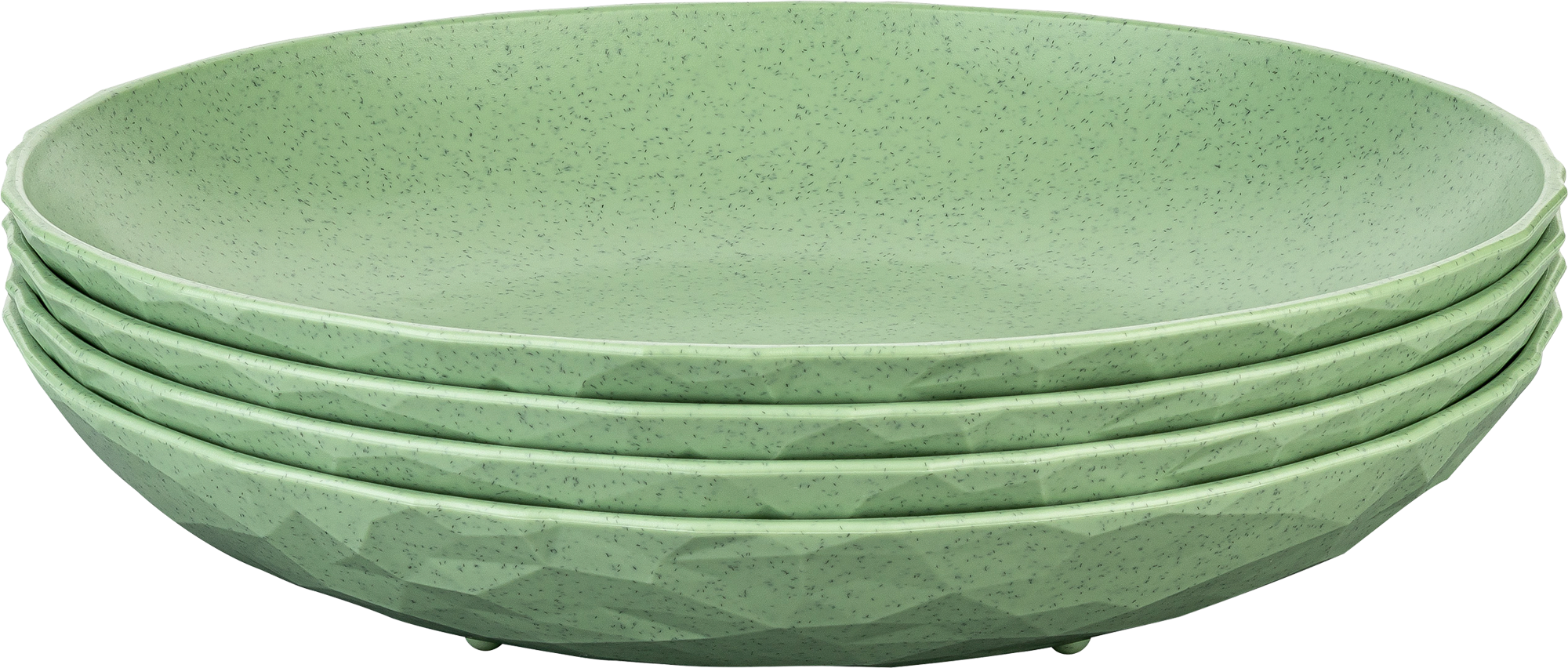 Koziol Tellerset Club Plate 4 teilig tief 220 mm Nature leaf green - Teller