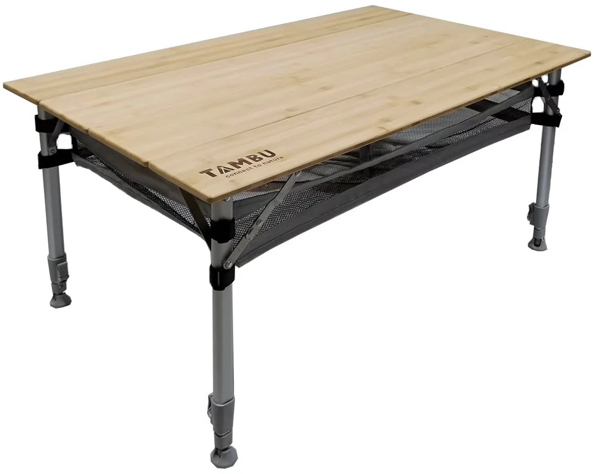 Tambu Bista Campingtisch höhenverstellbar aus recyceltem Polyester 100 x 60 cm - Klapptische