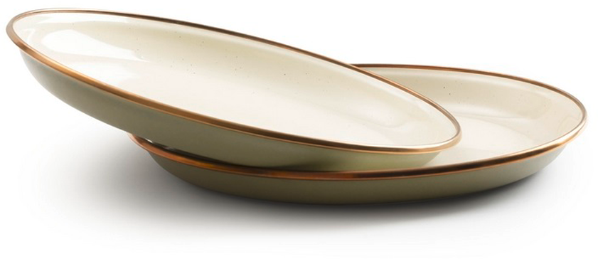 Barebones Enamel emailliertes Salatteller Set 2 teilig