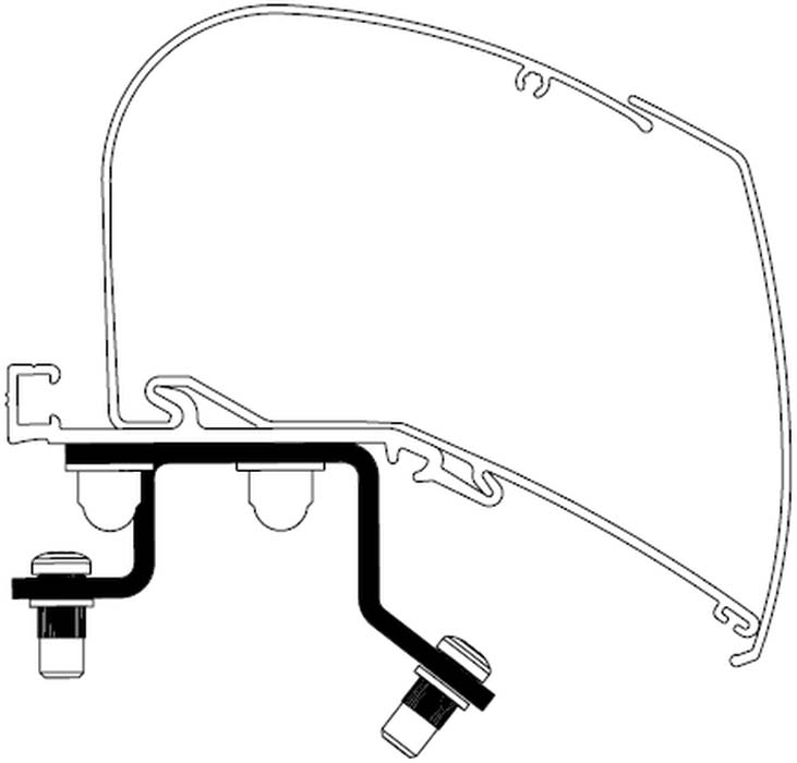 Thule Markisenadapterset 3 teilig für Renault Master 2024 L3H2 mit Thule Omnistor 6300 Dachmarkise 3,75