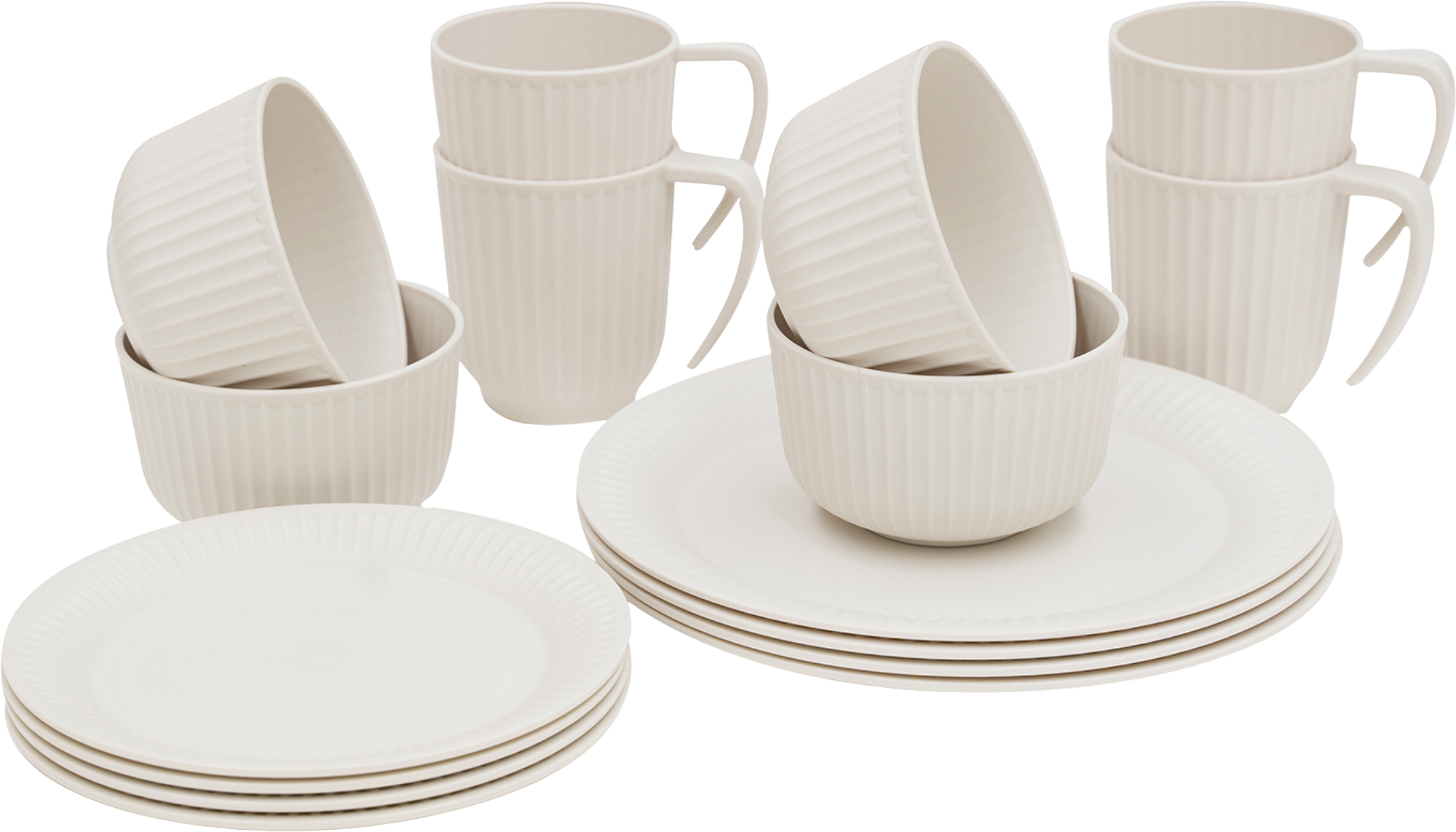 Outwell Delish Geschirr-Set für 4 Personen sandstone - Kunststoff und Melamin Geschirr-Sets