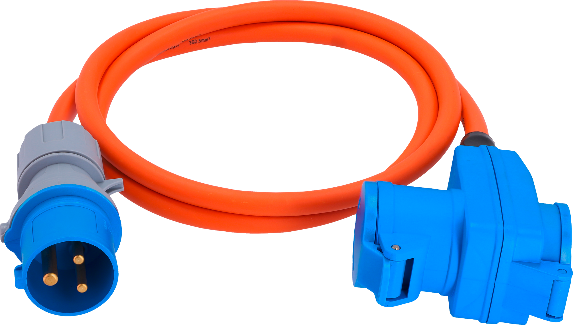 Berger Ultimate Adapterleitung CEE-Stecker und Winkelkupplung mit CEE-Kupplung und Schutzkontakt-Kupplung