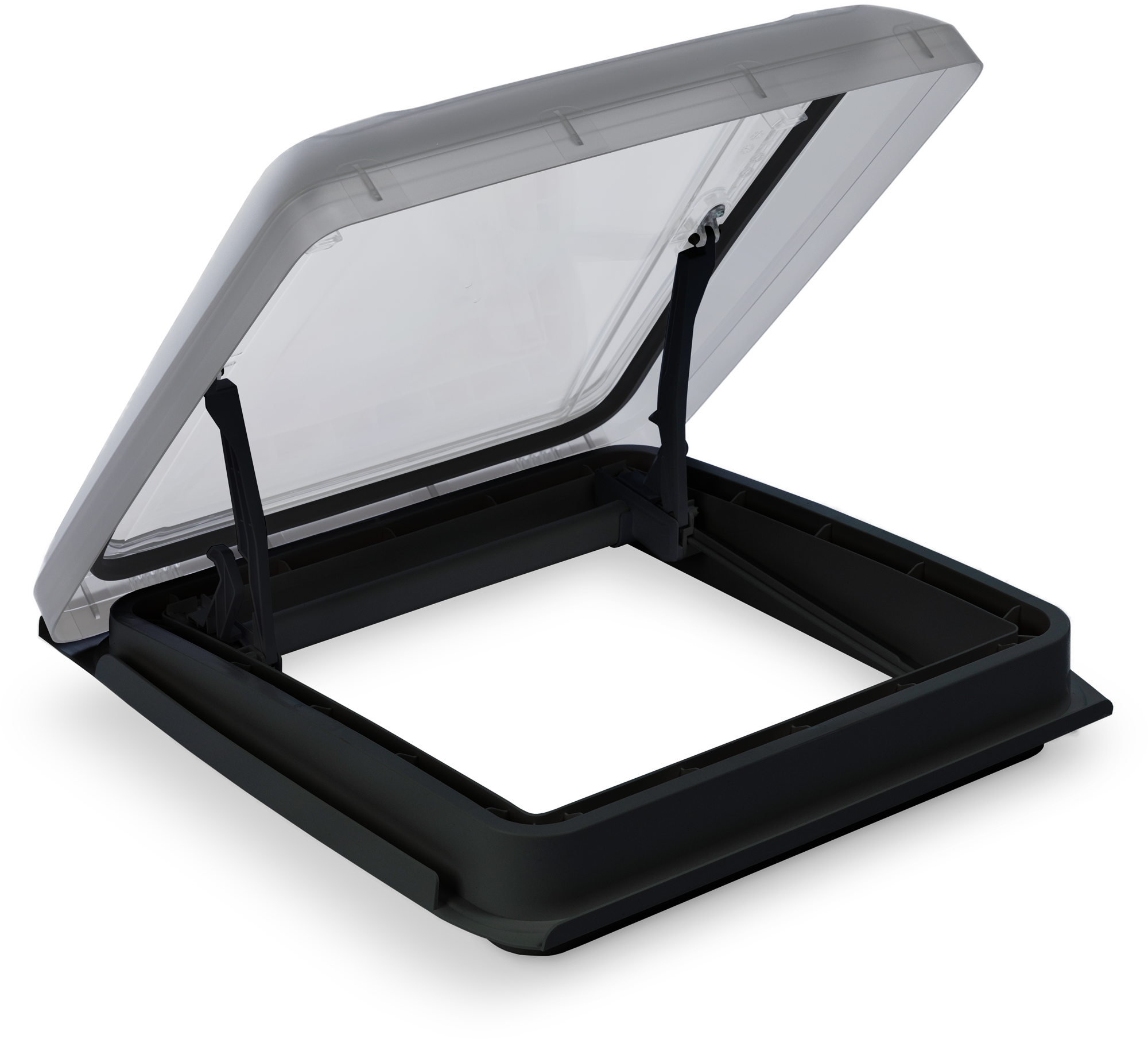 MPK VisionStar M LED Dachhaube ohne Dauerbelüftung mit LED-Beleuchtung 400 x 400 mm schwarz Dachstärke 55 - 90 mm - Dachhauben