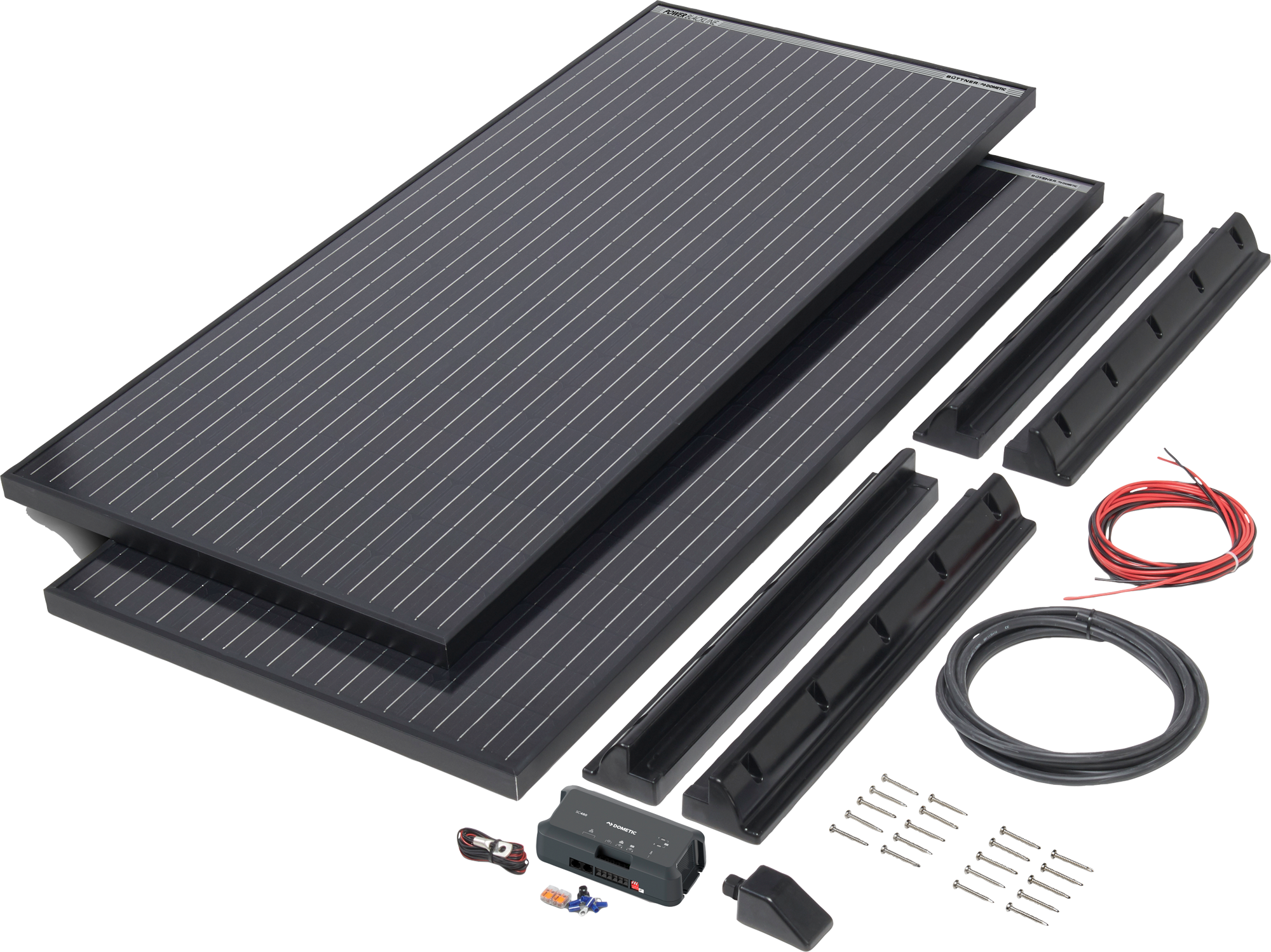 Büttner Elektronik Solar-Komplettanlage Power Blackline Solar Kit MT 400 / 2 x 200 W - Solar-Komplettsets von Büttner Dometic