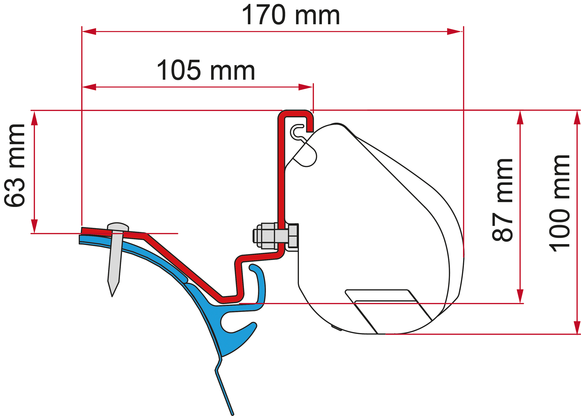 Fiamma Kit VW T6 Kepler Markisenadapter für Fiamma