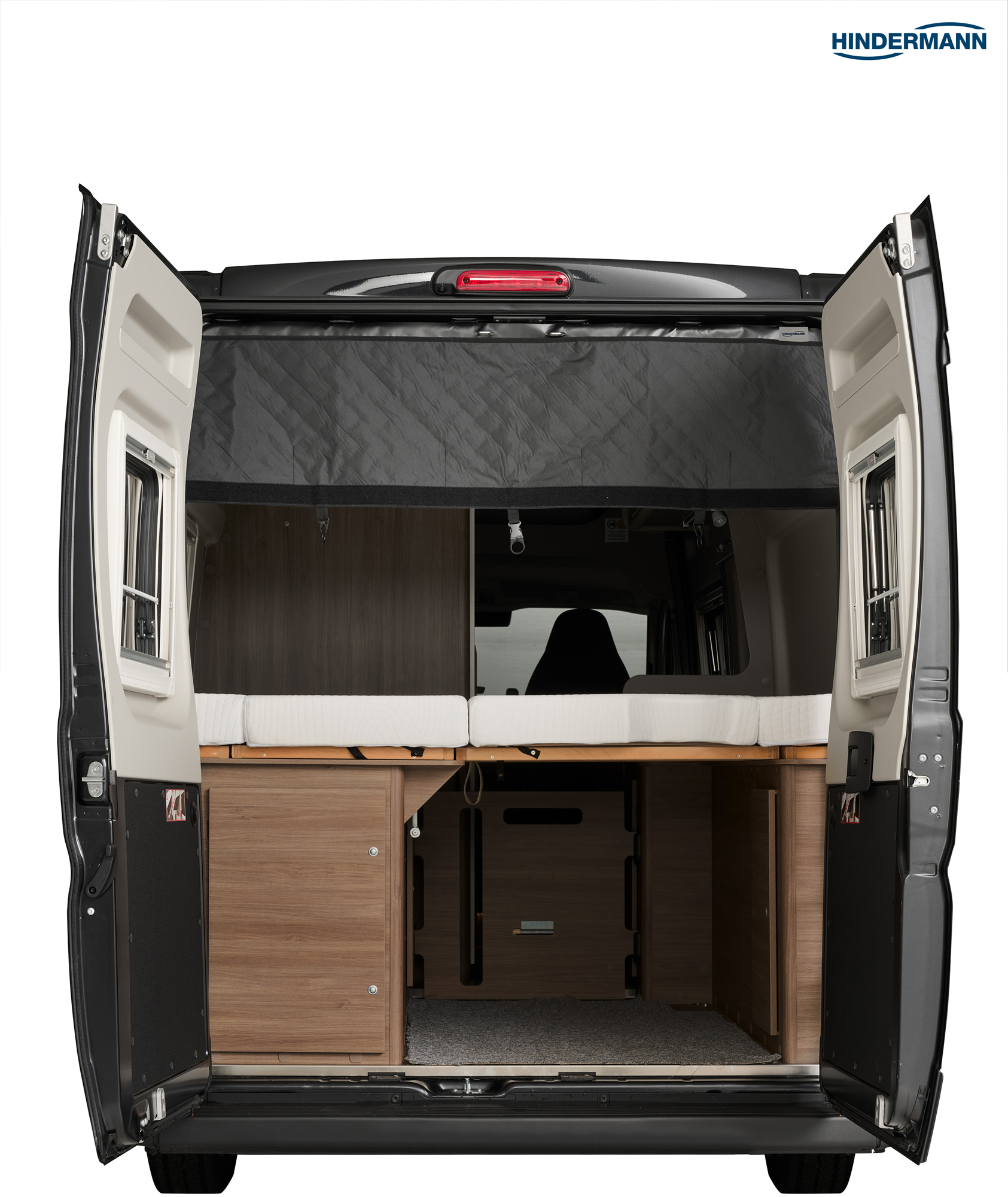 Hindermann Heck Unit Ordnungssystem für Hecktüren passend für Fiat Ducato Typ 290 (ab 2014) grau - Organizer und Taschen