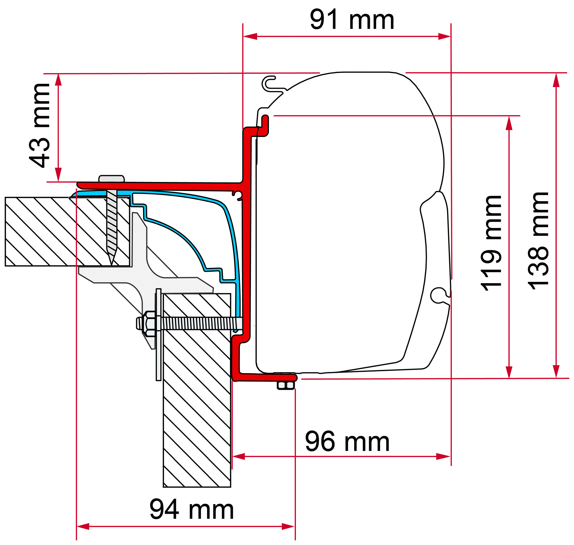 Fiamma Kit Laika Ecovip Bürstner Hobby Markisenadapter für Fiamma