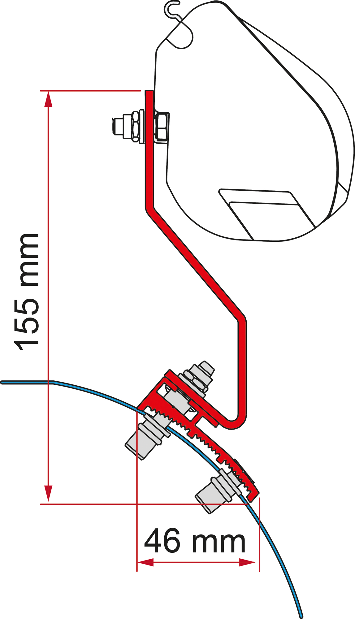 Fiamma Kit VW Caddy Maxi Lift Roof Markisenadapter für Fiamma