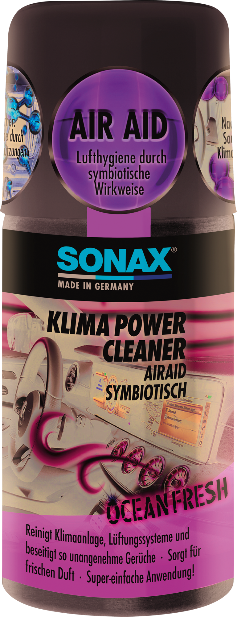 SONAX KlimaPowerCleaner AirAid symbiotisch ocean-fresh Klimaanlagenreiniger 100