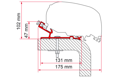 Fiamma Hymer Markisenadapter für Fiamma F80/F65