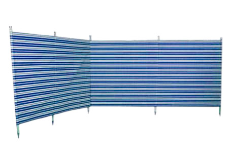 Blue Diamond gestreifter Windschutz 3,6 x 1,37 Meter blau