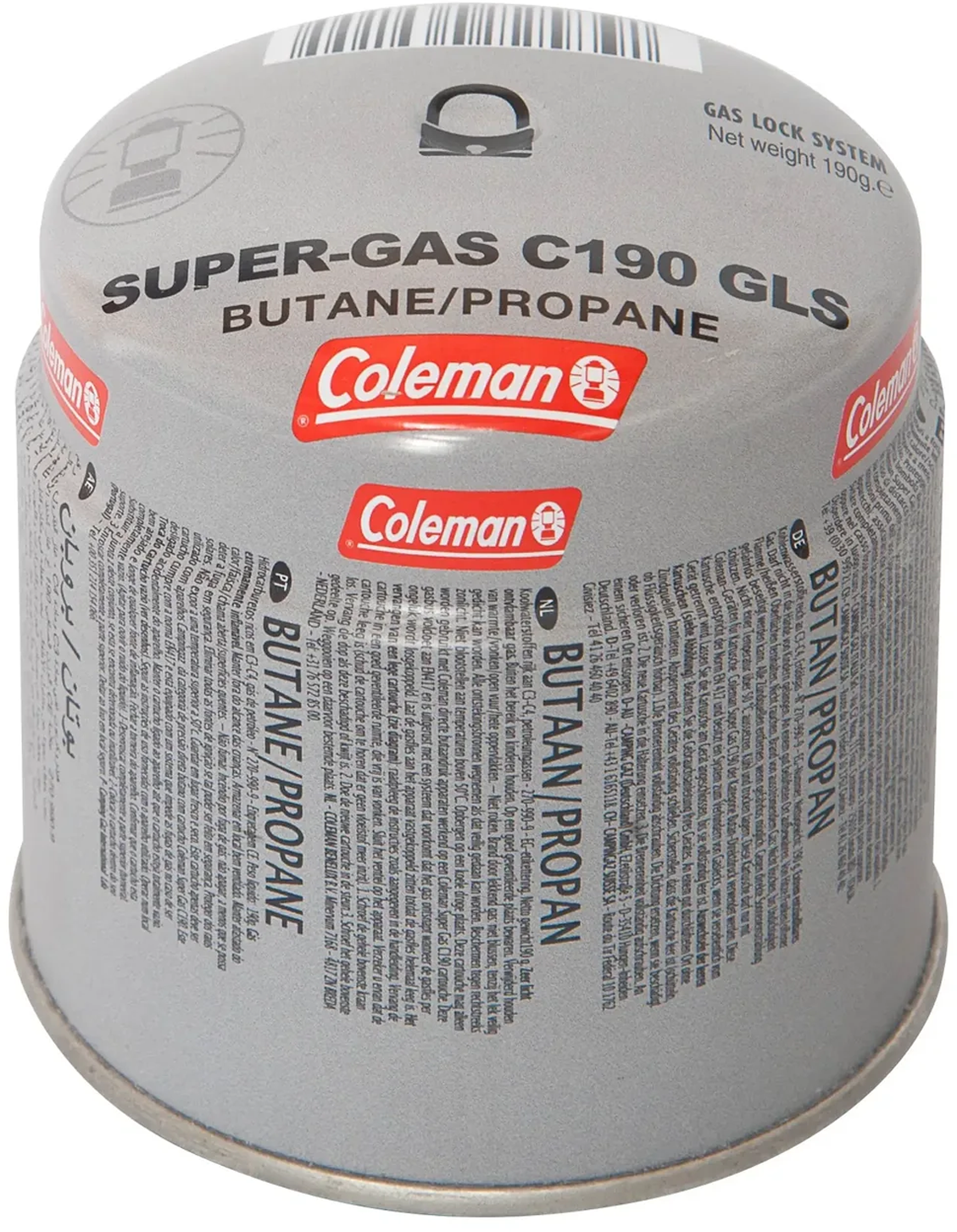 Coleman C190 GLS Stechkartusche Butan-Propan-Gemisch mit Gas Lock System 190 g - Gaskartuschen