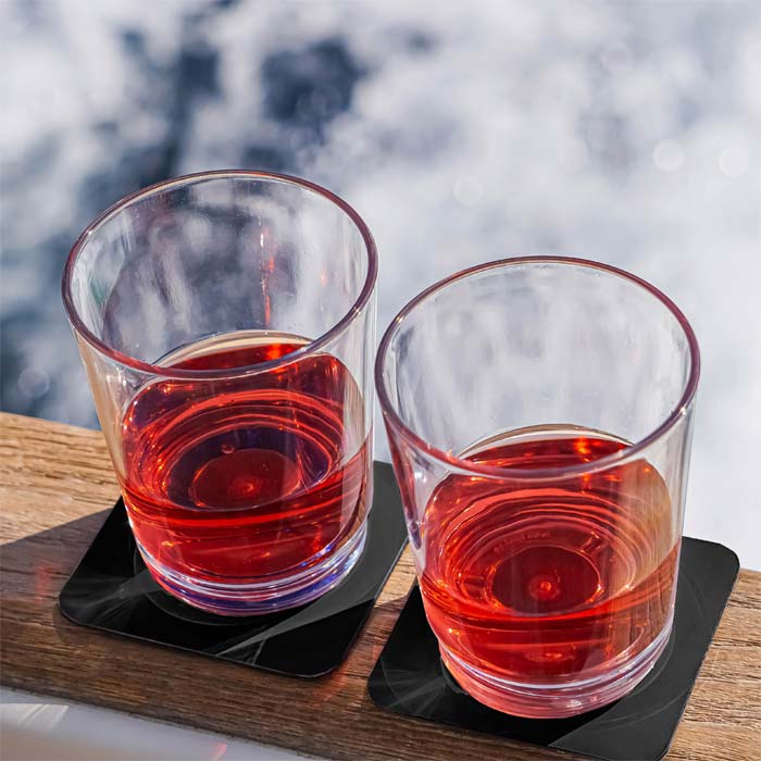 Silwy Tritan-Magnetgläser mit Untersetzer 2er Set  (250 ml) Orange - Gläser