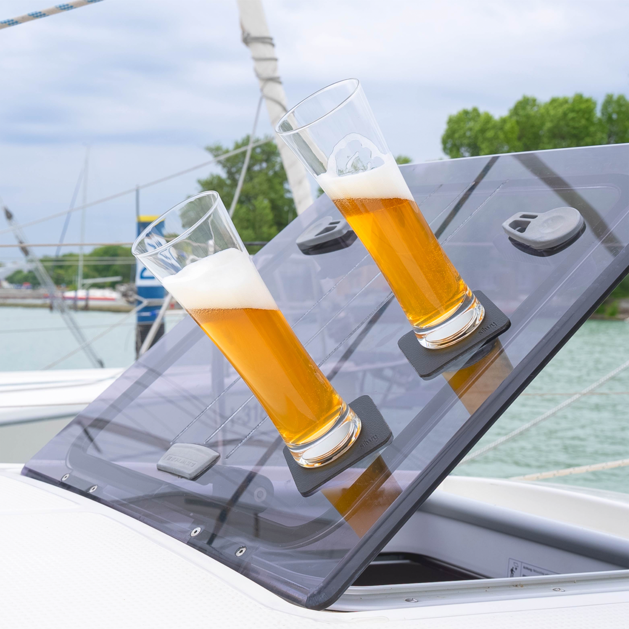 Silwy Magnet-Bier-Kristallgläser mit Untersetzer 4-tlg. (330