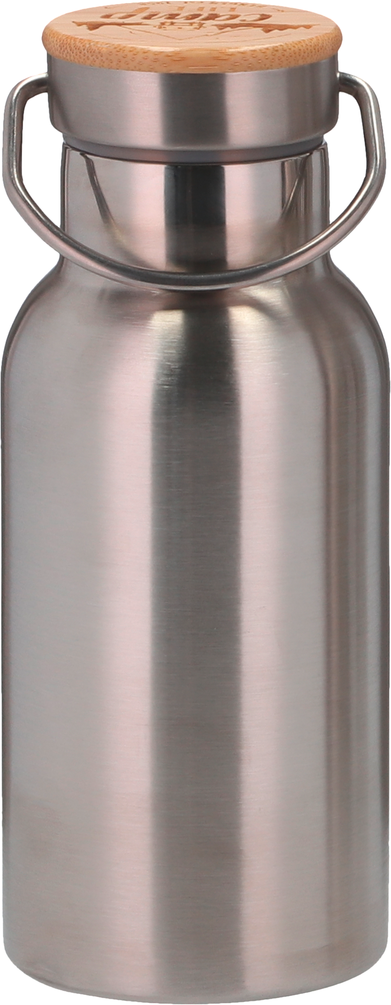 Camplife Edelstahl Isolierflasche mit Bambusdeckel