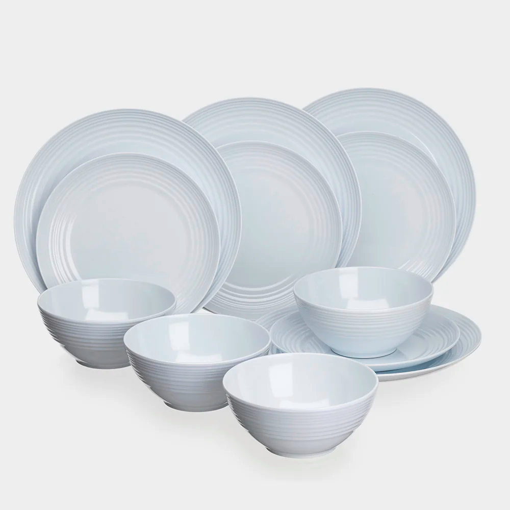 Flamefield Non-Slip Melamin Geschirr-Set 12 teilig Seramika Cool