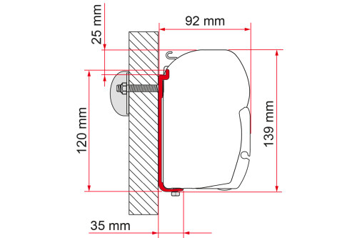 Fiamma Kit AS 110 Markisenadapter für Fiamma
