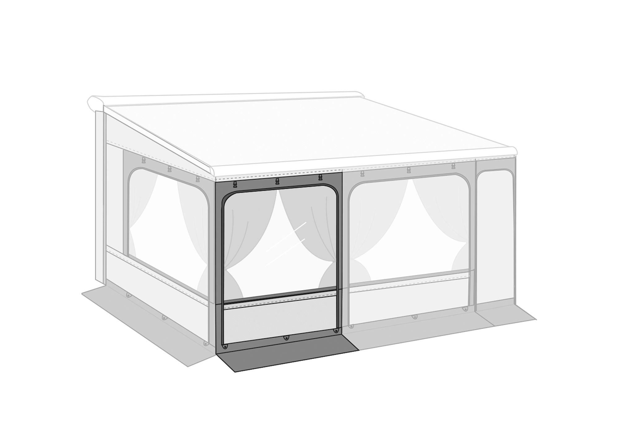 Fiamma Front Panel Ersatzfrontwand für Privacy Room Vorzelte 200 cm - Ersatzteile Fiamma Markisen
