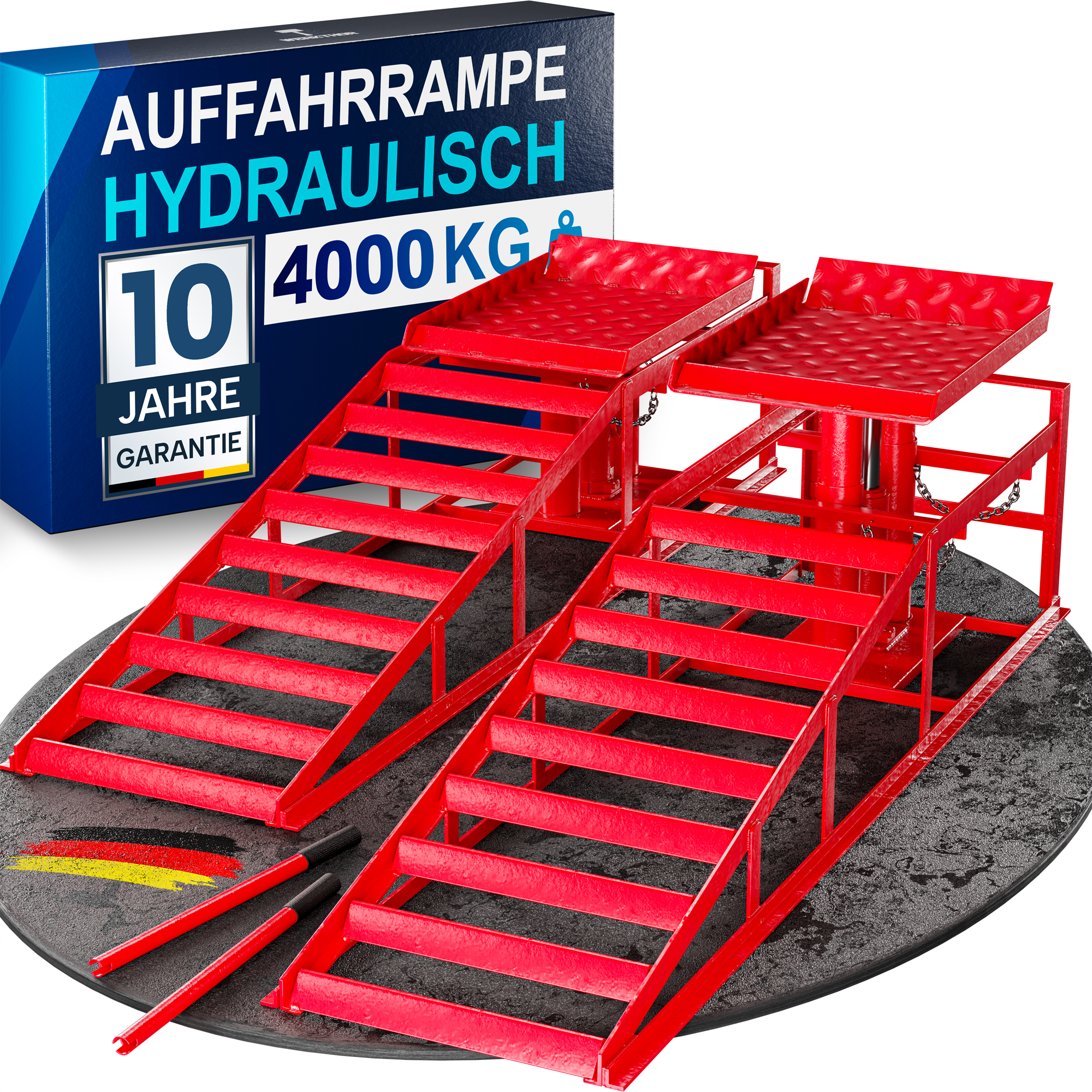 Werkthor hydraulische Auffahrrampen 2er-Set höhenverstellbar bis zu 4 Tonnen
