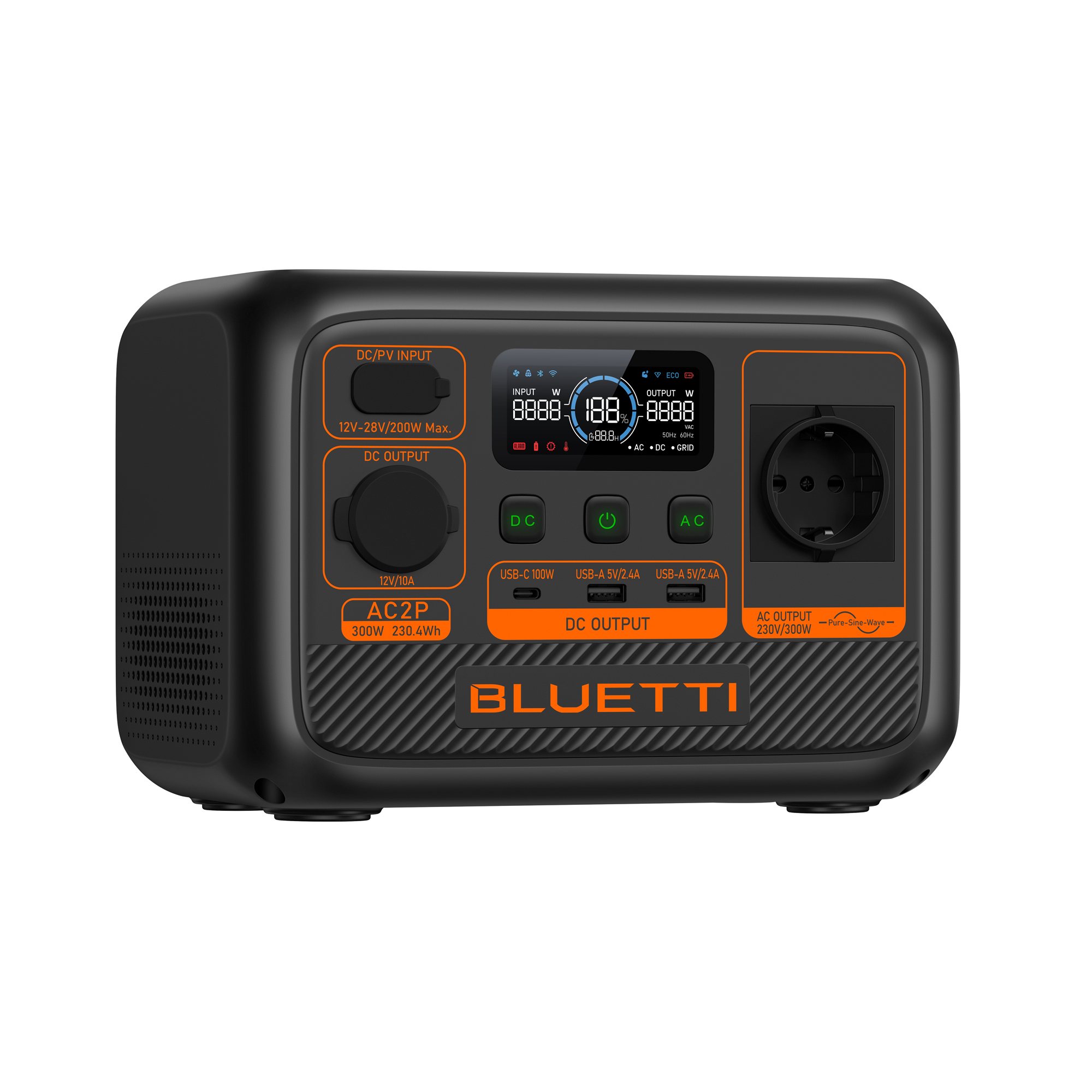Bluetti AC2P-Black-EU tragbare Powerstation 300