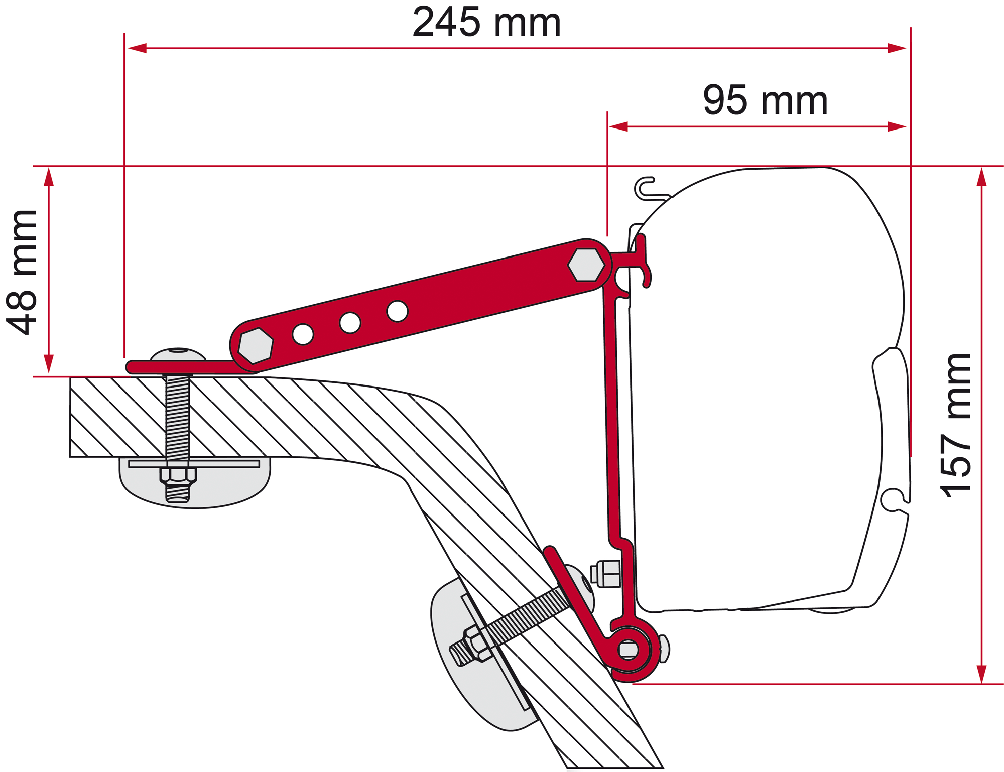 Fiamma Adapter Halterung Kit Wall Adapter F45 /